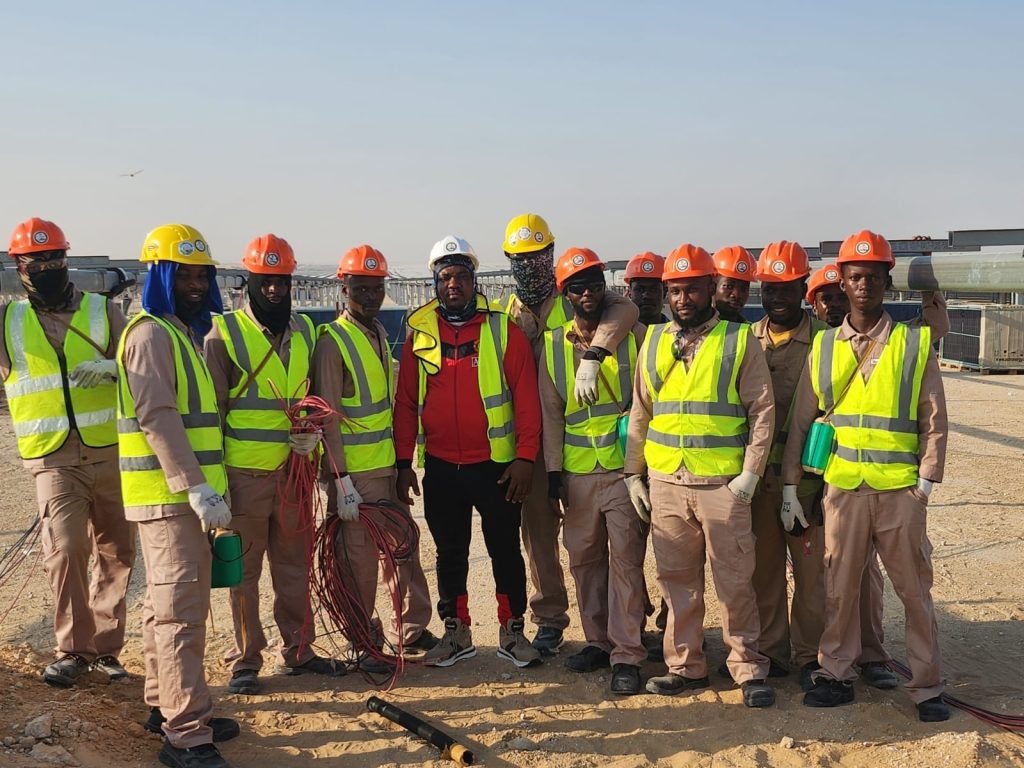 Steel fixers and helpers at the MAPA project near Burj Khalifa in Dubai